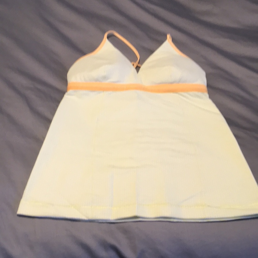 Lululemon Yellow Gingham Triangle Tank